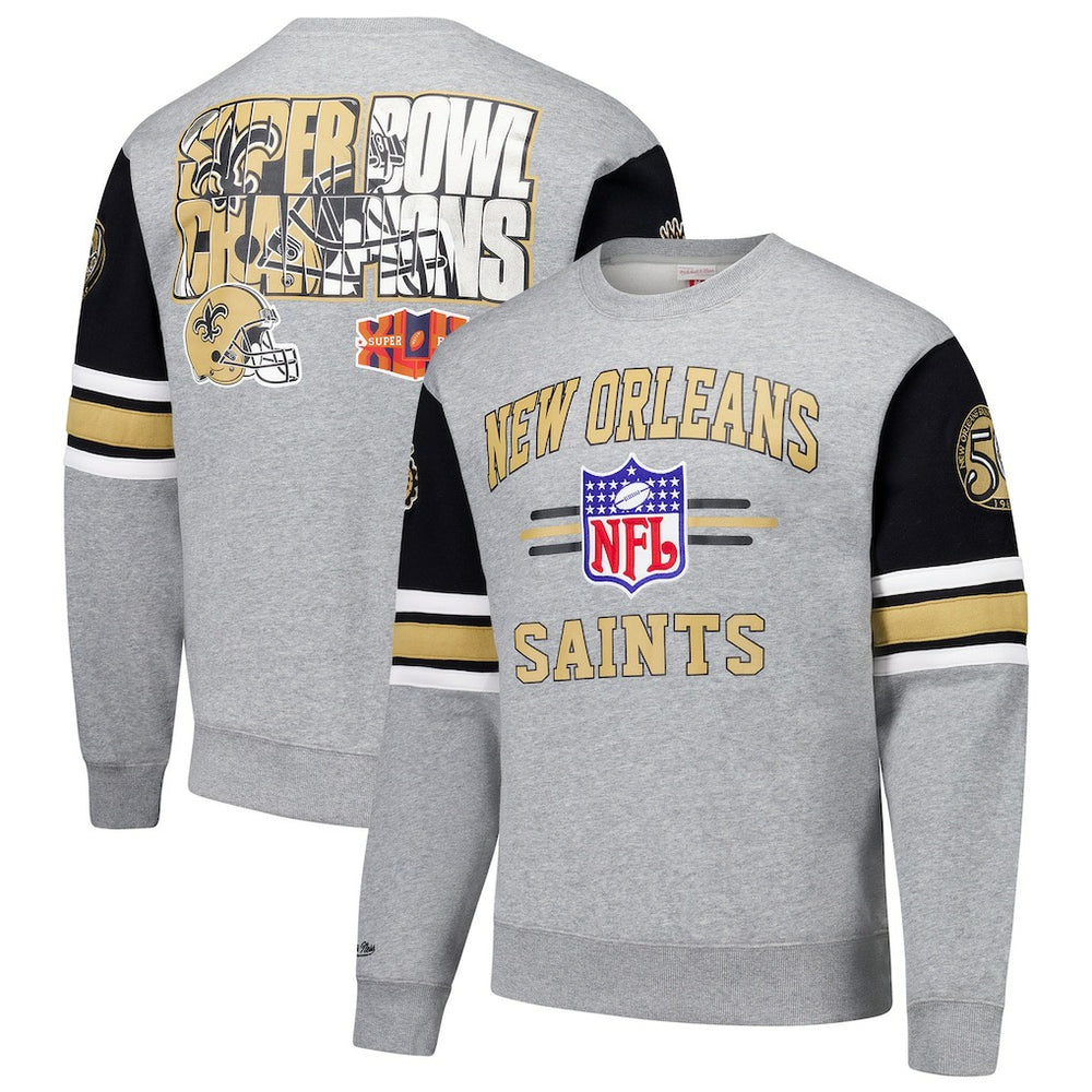 NFL New Orleans Saints All Over 4.0 Vintage Logo Pullover Sweatshirt