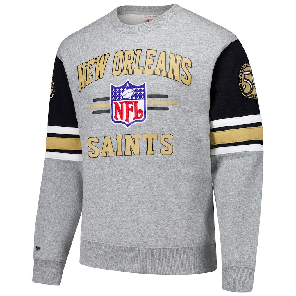 NFL New Orleans Saints All Over 4.0 Vintage Logo Pullover Sweatshirt