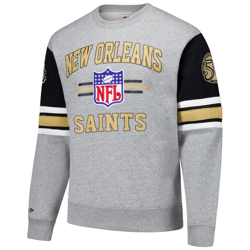 NFL New Orleans Saints All Over 4.0 Vintage Logo Pullover Sweatshirt