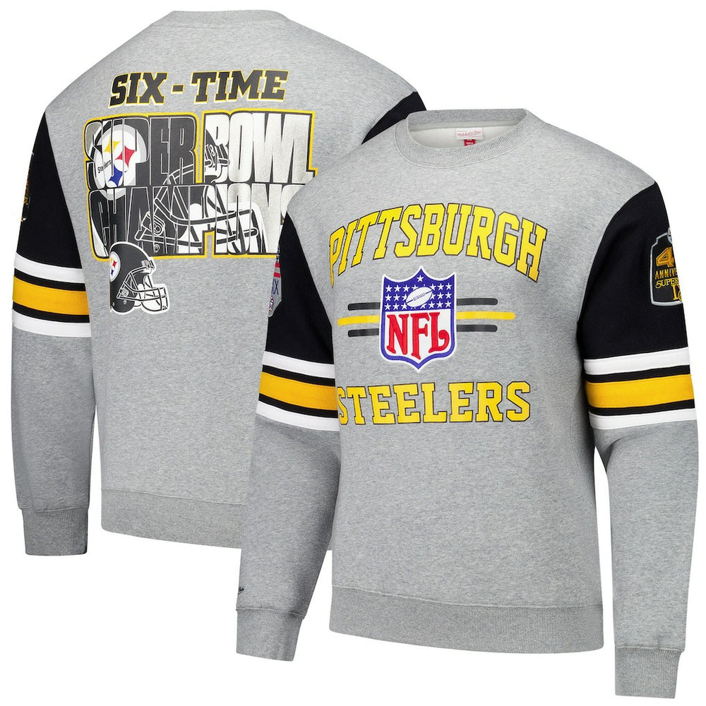 NFL Pittsburgh Steelers All Over 4.0 Vintage Logo Pullover Sweatshirt