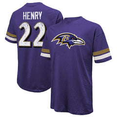 NFL Baltimore Ravens Derrick Henry  Majestic Threads Name & Number Oversized T-Shirt