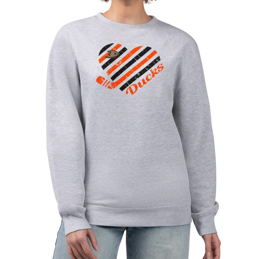Anaheim Ducks G-III 4Her by Carl Banks Women's Heart Graphic Pullover Sweatshirt