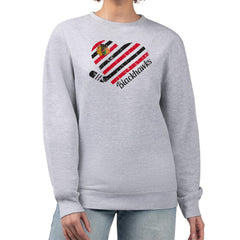 Chicago Blackhawks G-III 4Her by Carl Banks Women's Heart Graphic Pullover Sweatshirt