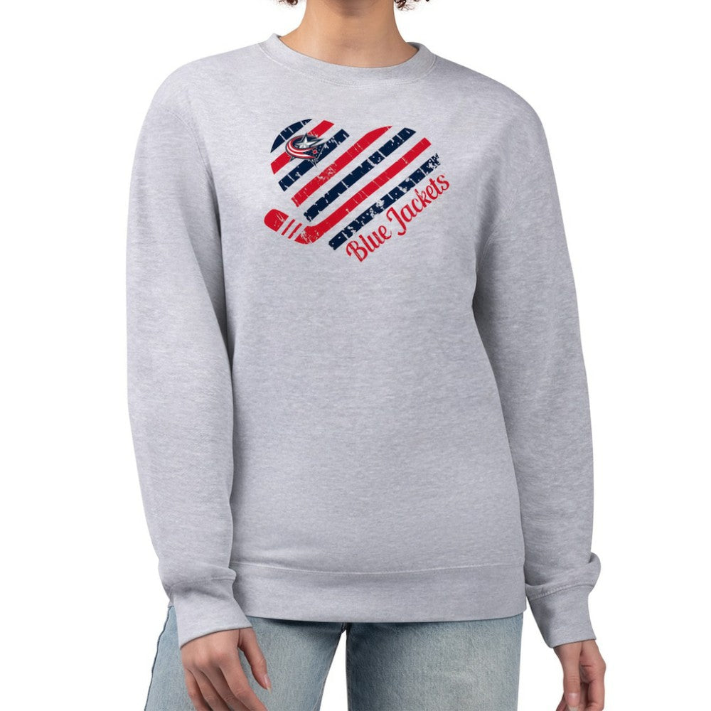 Columbus Blue Jackets G-III 4Her by Carl Banks Women's Heart Graphic Pullover Sweatshirt