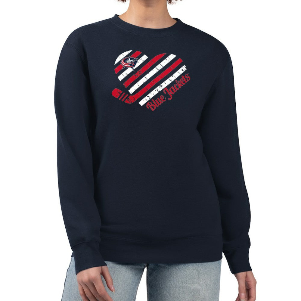 Columbus Blue Jackets G-III 4Her by Carl Banks Women's Heart Graphic Pullover Sweatshirt
