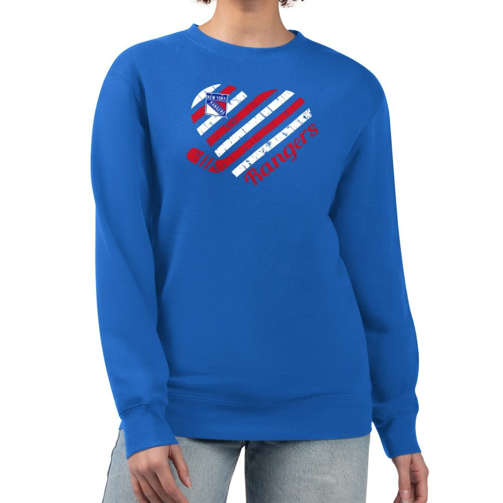 New York Rangers G-III 4Her by Carl Banks Women's Heart Graphic Pullover Sweatshirt