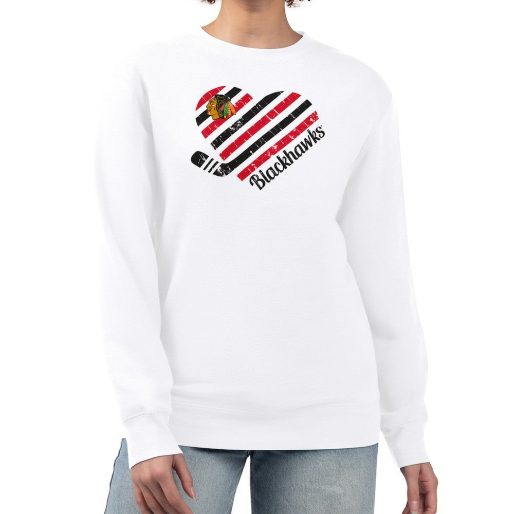 Chicago Blackhawks G-III 4Her by Carl Banks Women's Heart Graphic Pullover Sweatshirt