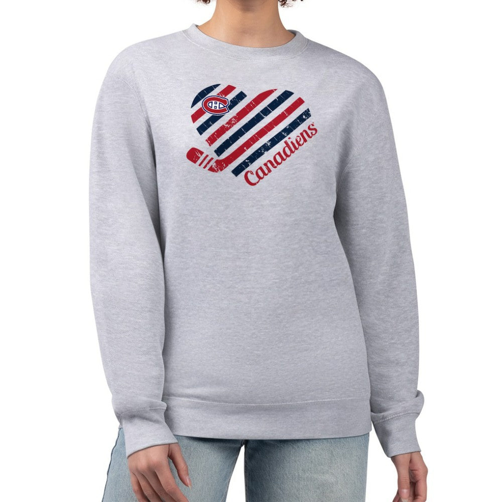 Montreal Canadiens G-III 4Her by Carl Banks Women's Heart Graphic Pullover Sweatshirt