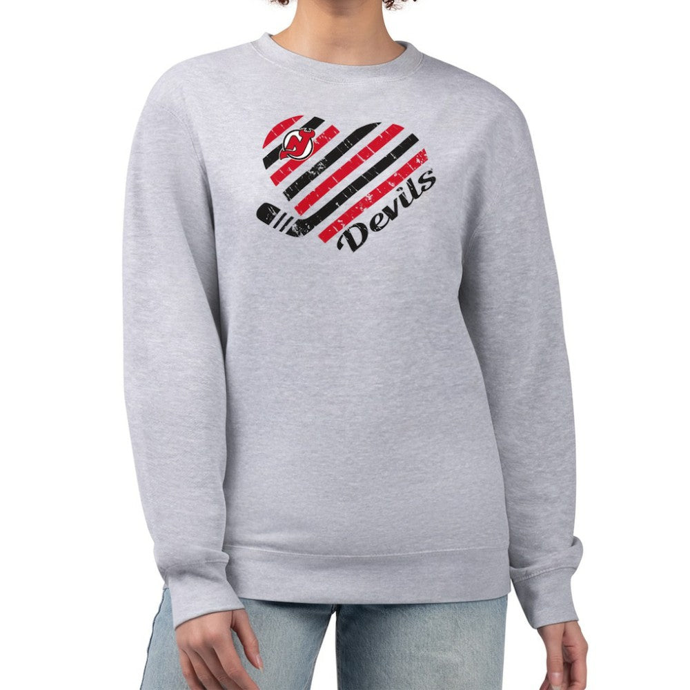 New Jersey Devils G-III 4Her by Carl Banks Women's Heart Graphic Pullover Sweatshirt