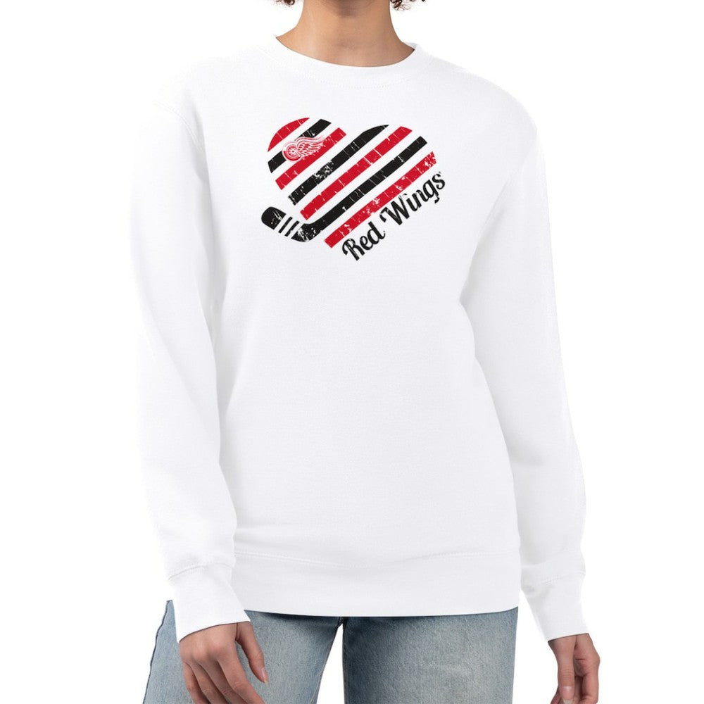 Detroit Red Wings G-III 4Her by Carl Banks Women's Heart Graphic Pullover Sweatshirt