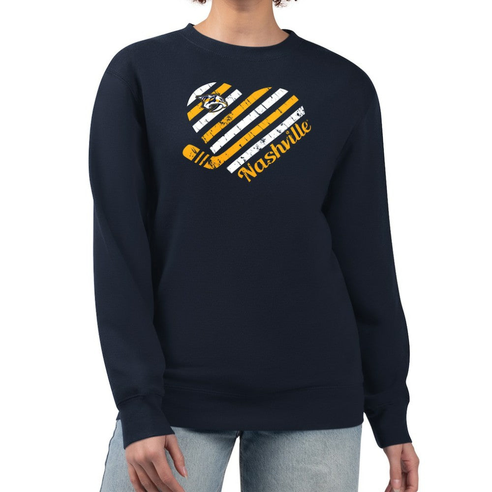 Nashville Predators G-III 4Her by Carl Banks Women's Heart Graphic Pullover Sweatshirt