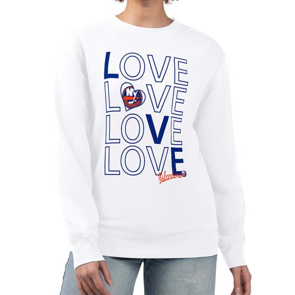 New York Islanders G-III 4Her by Carl Banks Women's Lots Of Love Team Logo Graphic Pullover Sweatshirt