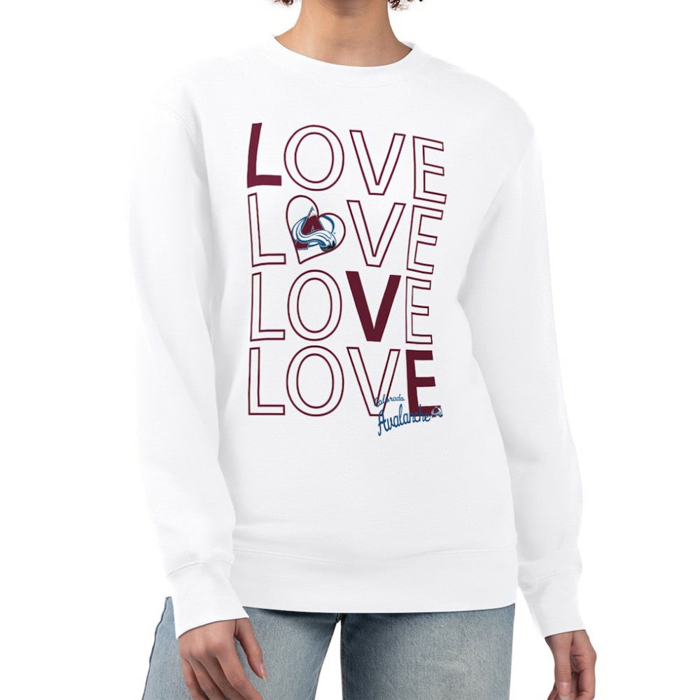 Colorado Avalanche G-III 4Her by Carl Banks Women's Lots Of Love Team Logo Graphic Pullover Sweatshirt