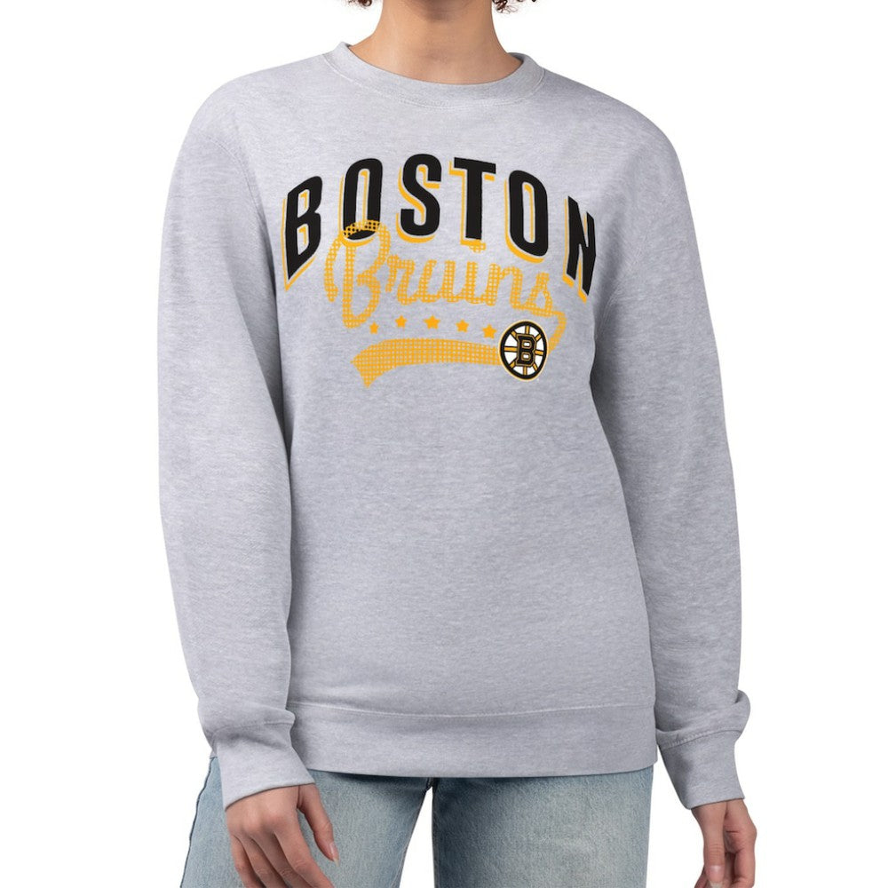 Boston Bruins G-III 4Her by Carl Banks Women's Filigree Team Graphic Fleece Pullover Sweatshirt