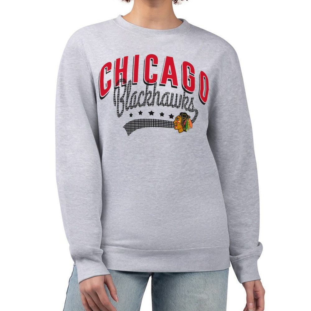 Chicago Blackhawks G-III 4Her by Carl Banks Women's Filigree Team Graphic Fleece Pullover Sweatshirt
