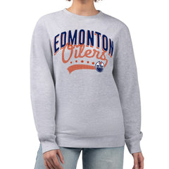 Edmonton Oilers G-III 4Her by Carl Banks Women's Filigree Team Graphic Fleece Pullover Sweatshirt