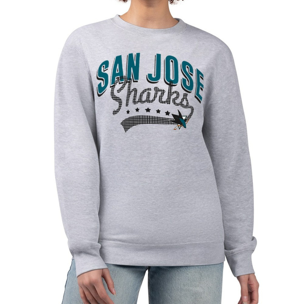 San Jose Sharks G-III 4Her by Carl Banks Women's Filigree Team Graphic Fleece Pullover Sweatshirt