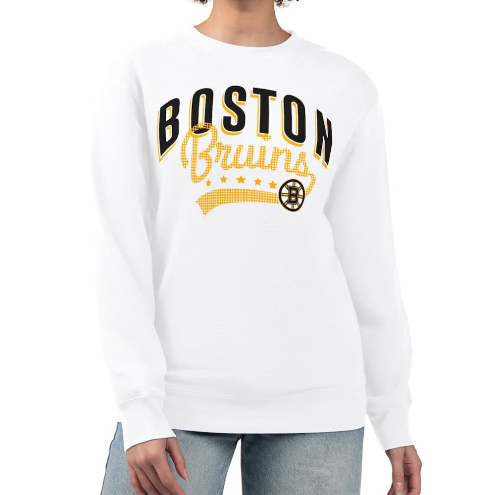 Boston Bruins G-III 4Her by Carl Banks Women's Filigree Team Graphic Fleece Pullover Sweatshirt