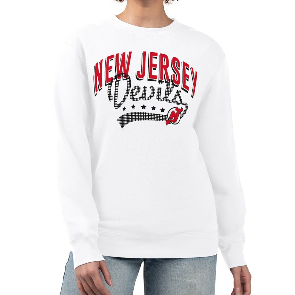 New Jersey Devils G-III 4Her by Carl Banks Women's Filigree Team Graphic Fleece Pullover Sweatshirt