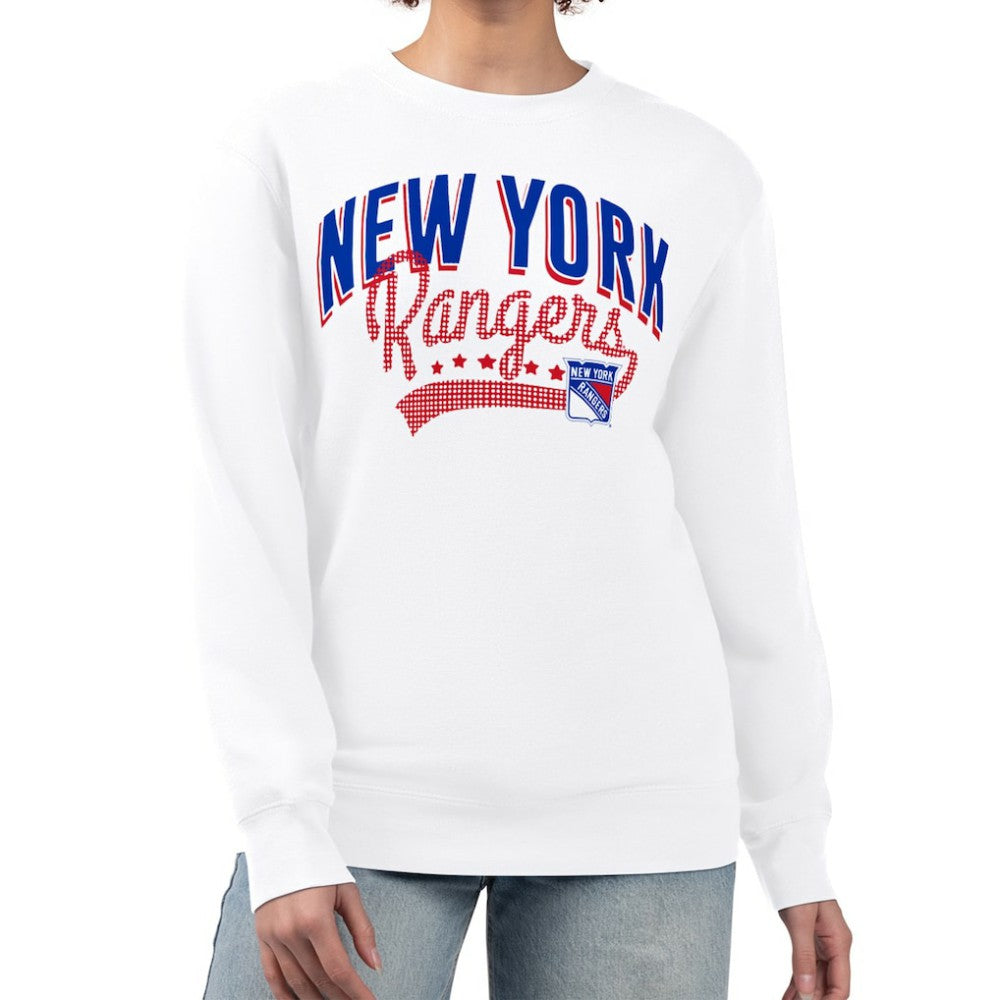 New York Rangers G-III 4Her by Carl Banks Women's Filigree Team Graphic Fleece Pullover Sweatshirt