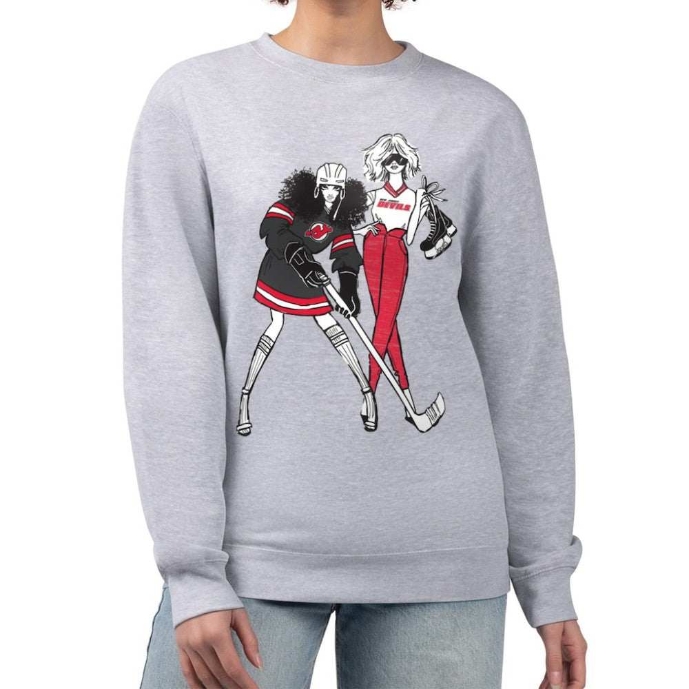 New Jersey Devils G-III 4Her by Carl Banks Women's Hockey Girls Team Graphic Fleece Pullover Sweatshirt