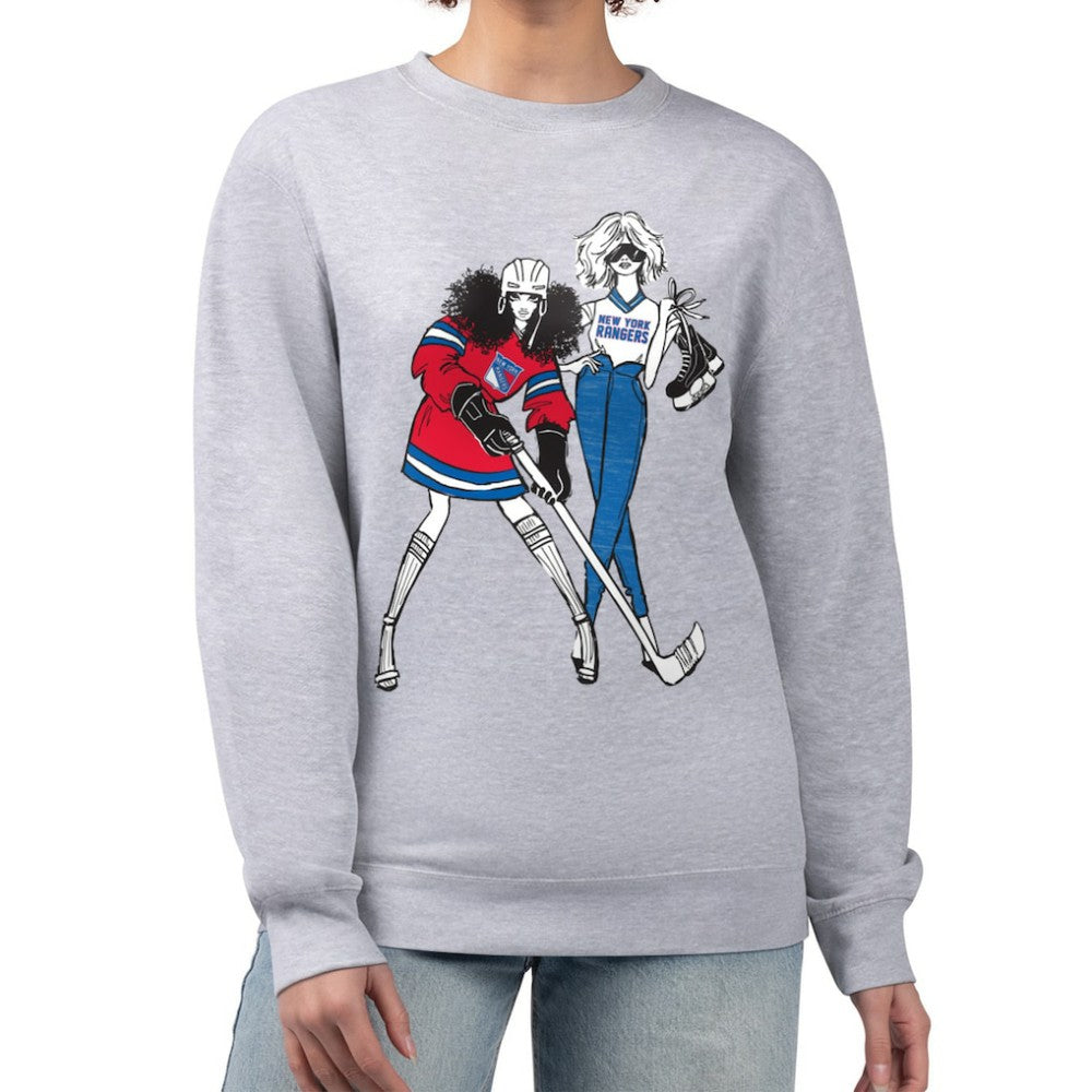 New York Rangers G-III 4Her by Carl Banks Women's Hockey Girls Team Graphic Fleece Pullover Sweatshirt