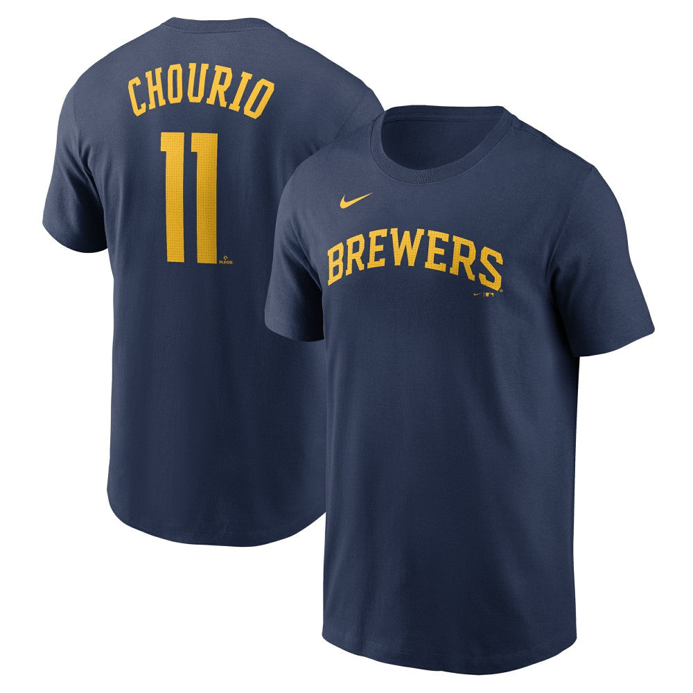 Jackson Chourio Milwaukee Brewers Fuse Name & Number T-Shirt - Navy | Nike
