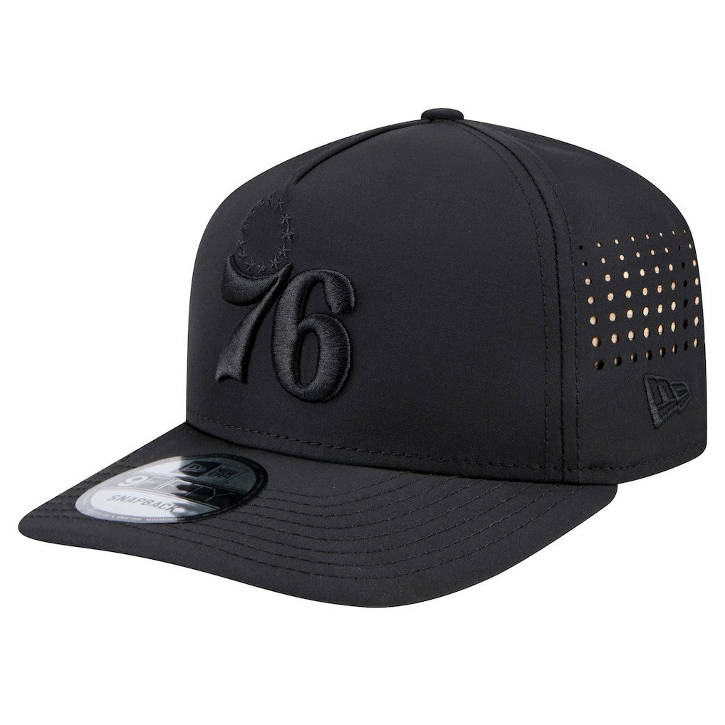 Philadelphia 76ers Vented 9FIFTY A-Frame Snapback Hat - Black | New Era shop