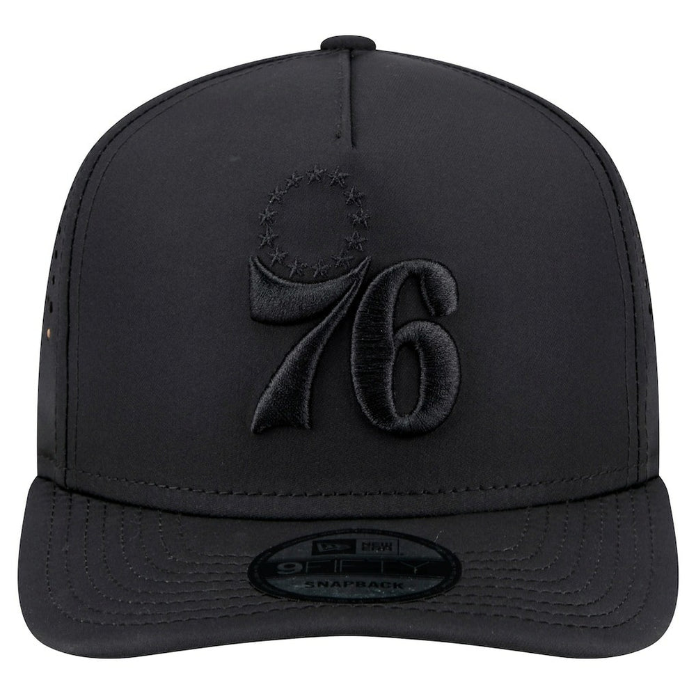 Philadelphia 76ers Vented 9FIFTY A-Frame Snapback Hat - Black | New Era shop