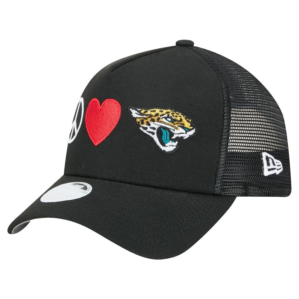 NFL Jacksonville Jaguars Women's Peace & Love Trucker 9FORTY Adjustable Hat