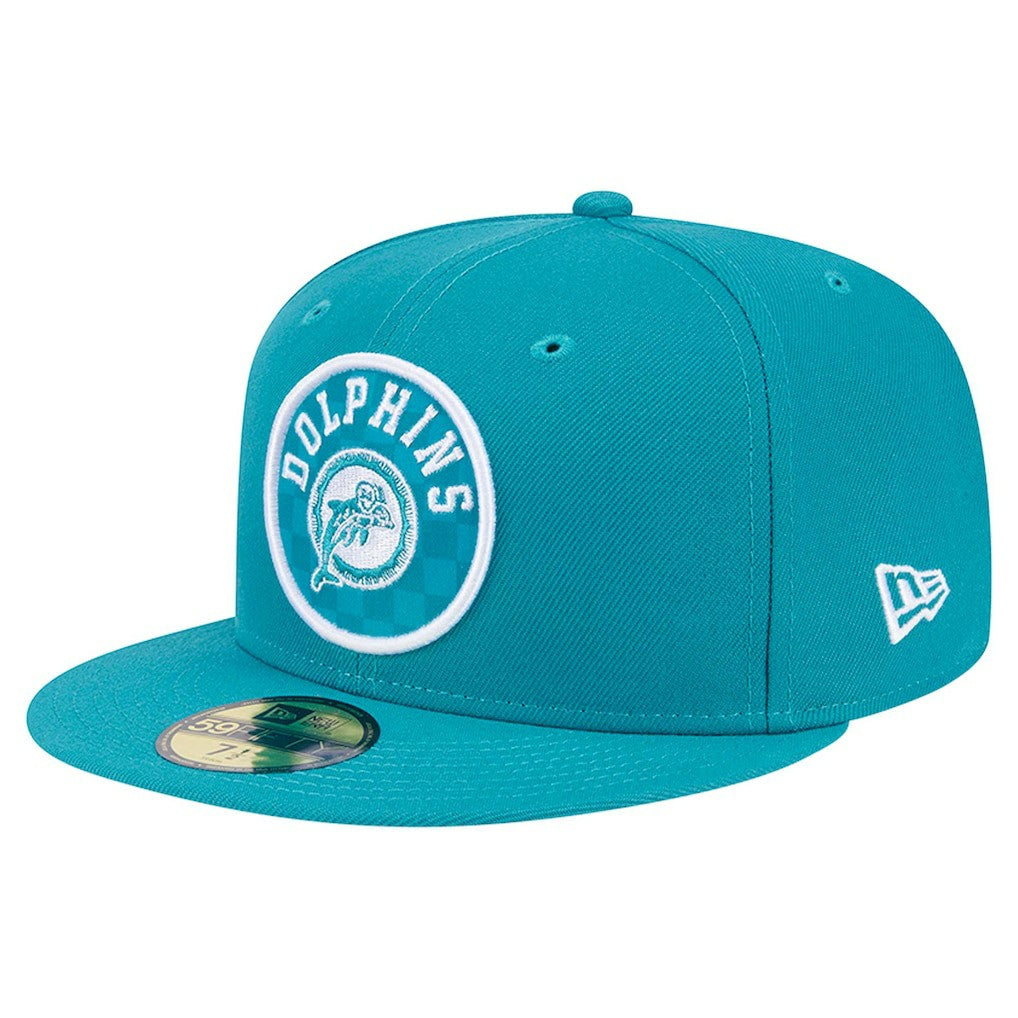NFL Miami Dolphins Checkered 59FIFTY Fitted Hat