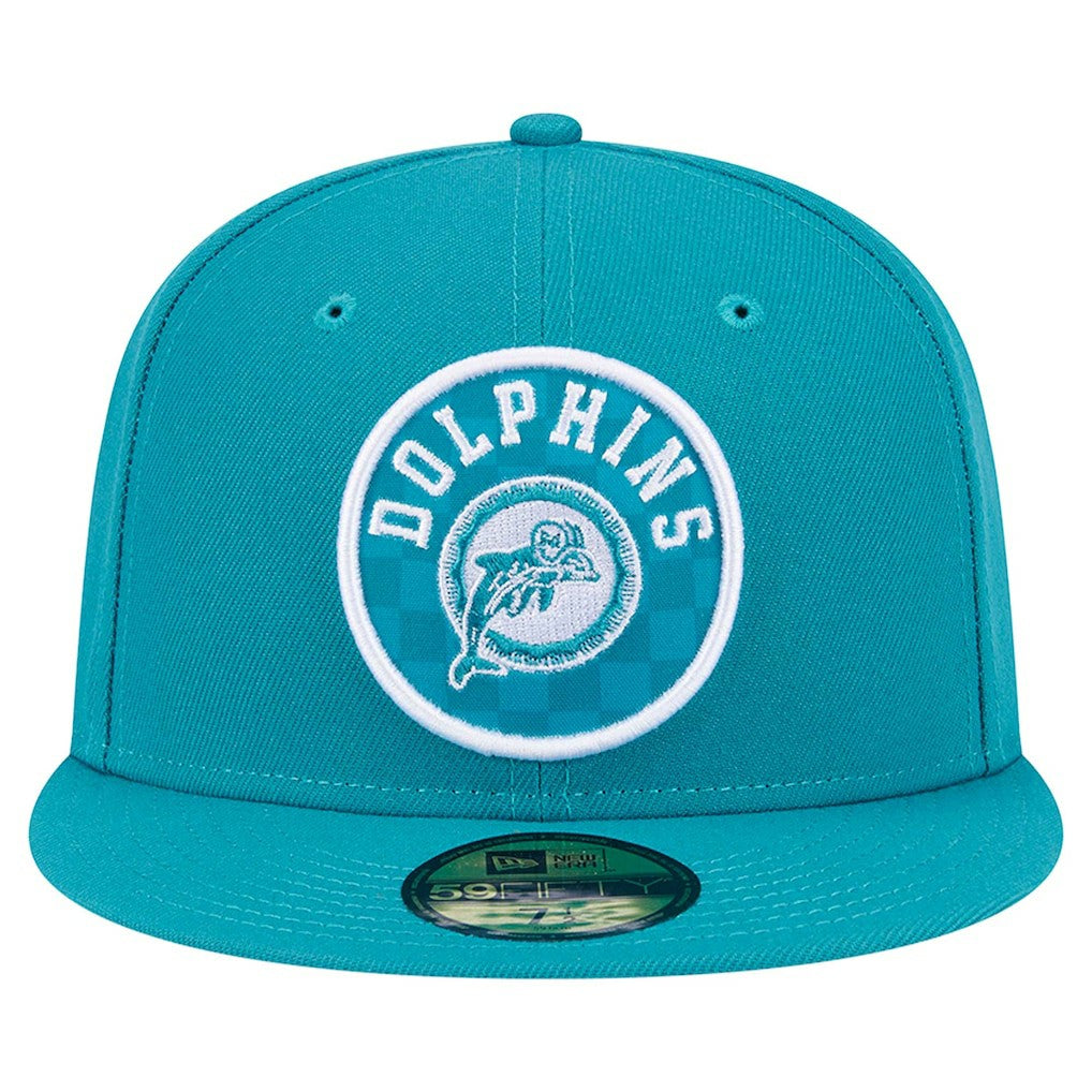 NFL Miami Dolphins Checkered 59FIFTY Fitted Hat