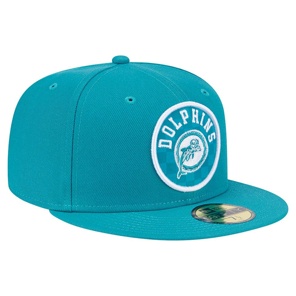 NFL Miami Dolphins Checkered 59FIFTY Fitted Hat