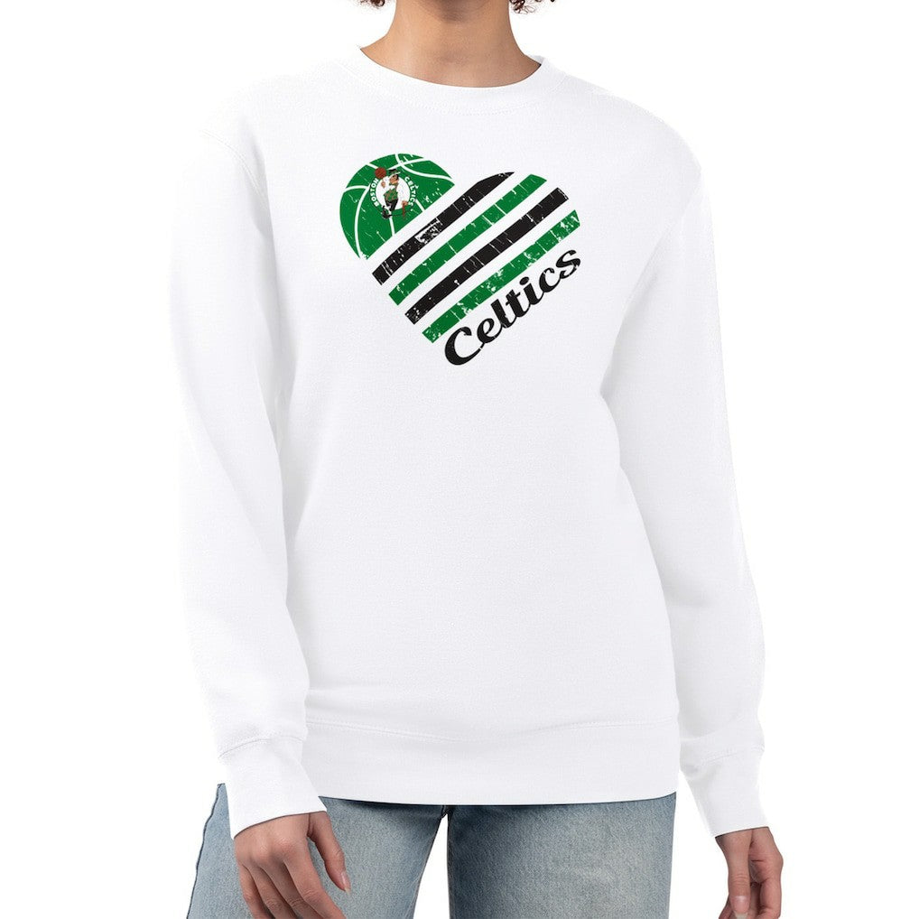 Boston Celtics G-III 4Her by Carl Banks Women's Heart Graphic Fleece Pullover Sweatshirt - White cheap