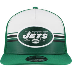 NFL New York Jets Striped A-Frame 9FIFTY Adjustable Trucker Snapback Hat