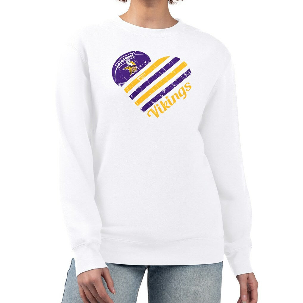 NFL Minnesota Vikings G-III 4Her by Carl Banks Women's Heart Graphic Fleece Pullover Sweatshirt