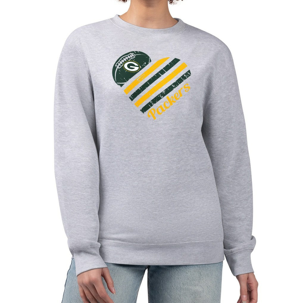NFL Green Bay Packers G-III 4Her by Carl Banks Women's Heart Graphic Fleece Pullover Sweatshirt