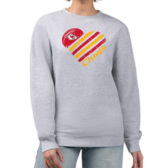 NFL Kansas City Chiefs G-III 4Her by Carl Banks Women's Heart Graphic Fleece Pullover Sweatshirt