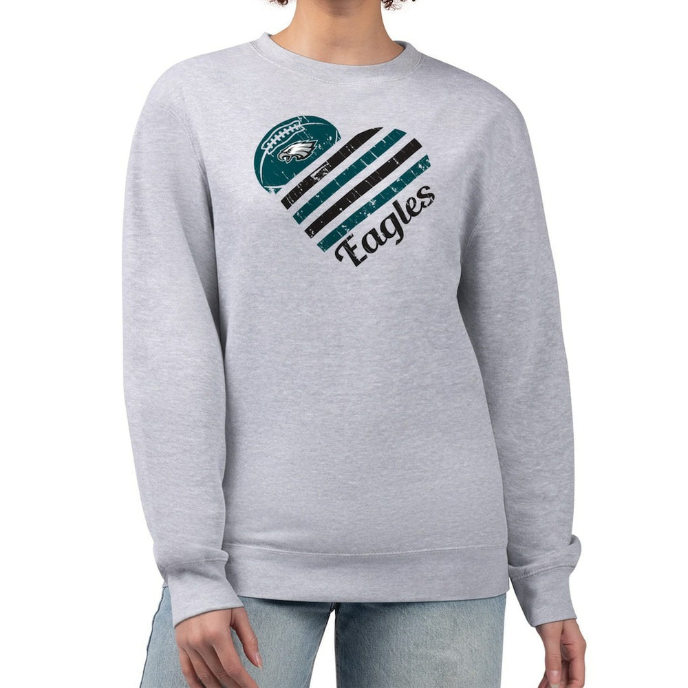 NFL Philadelphia Eagles G-III 4Her by Carl Banks Women's Heart Graphic Fleece Pullover Sweatshirt