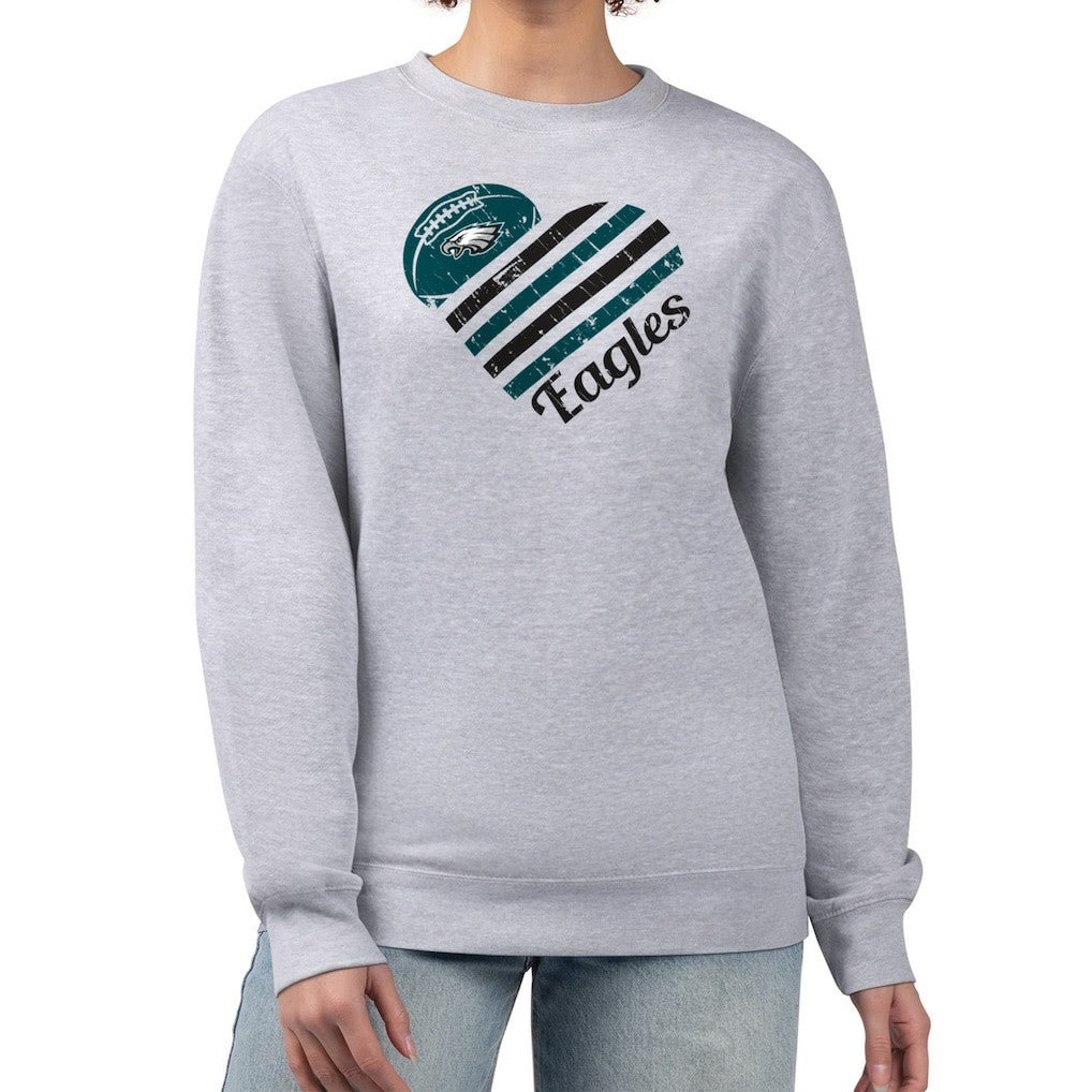 NFL Philadelphia Eagles G-III 4Her by Carl Banks Women's Heart Graphic Fleece Pullover Sweatshirt