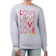 NFL Kansas City Chiefs G-III 4Her by Carl Banks Women's Lots of Love Graphic Fleece Pullover Sweatshirt