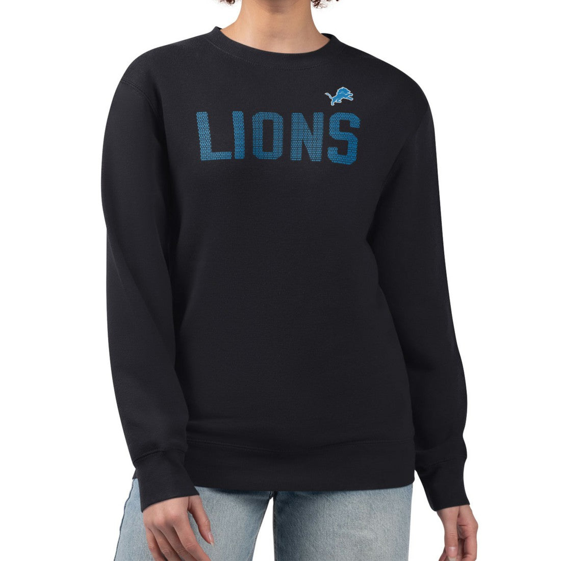 NFL Detroit Lions G-III 4Her by Carl Banks Women's Dot Print Team Graphic Fleece Pullover Sweatshirt