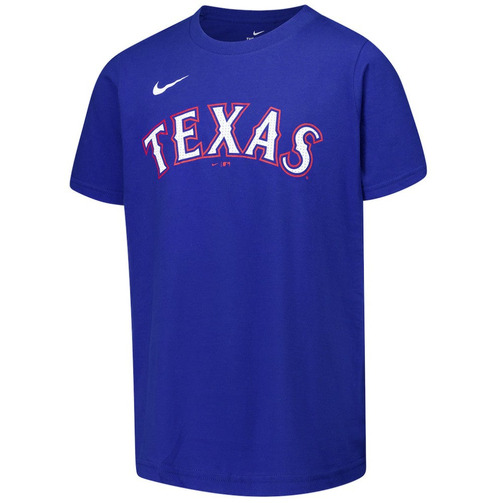 Evan Carter Texas Rangers Youth Name & Number T-Shirt - Royal | Nike
