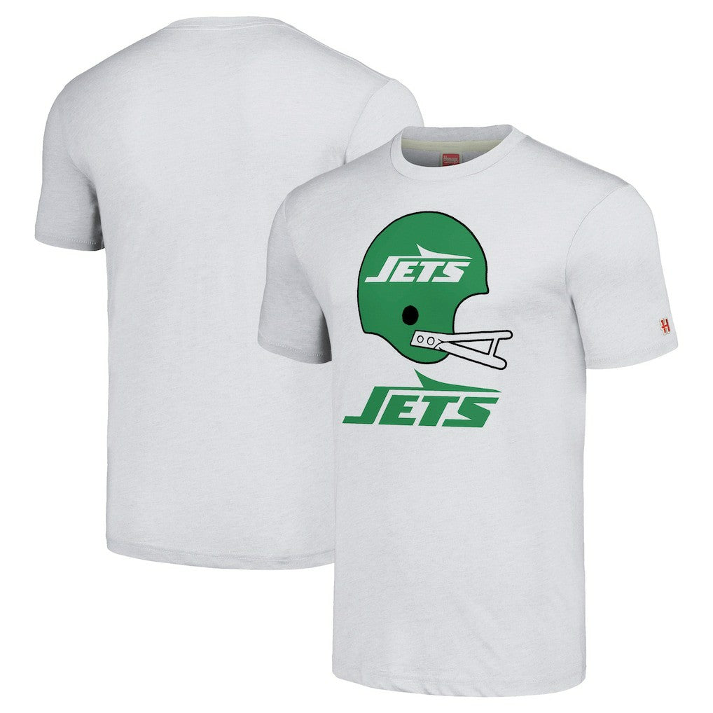 NFL New York Jets Homage Unisex Big Helmet Tri-Blend T-Shirt