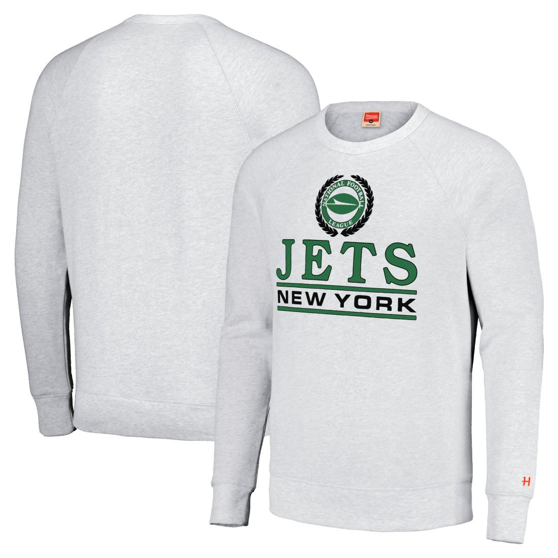 NFL New York Jets Homage Unisex Crest Tri-Blend Crewneck Pullover Sweatshirt