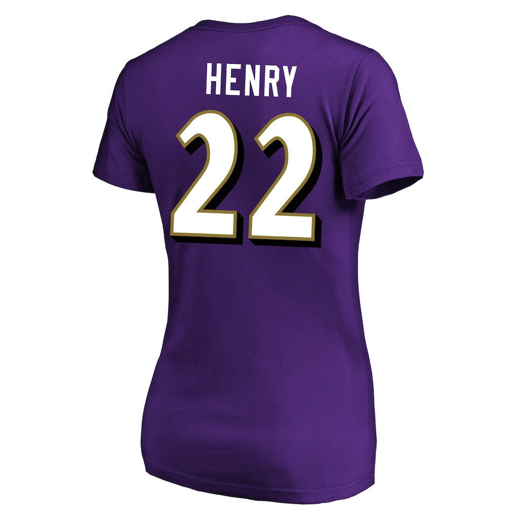 NFL Baltimore Ravens Derrick Henry  Women's Plus Size Fair Catch Name & Number Scoop Neck T-Shirt