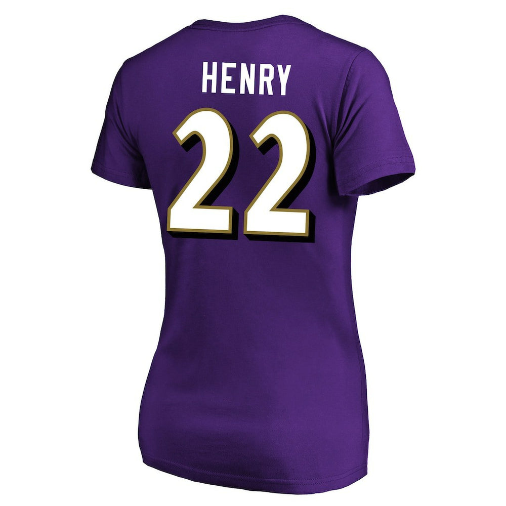 NFL Baltimore Ravens Derrick Henry  Women's Plus Size Fair Catch Name & Number Scoop Neck T-Shirt