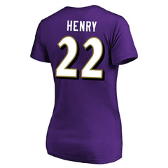 NFL Baltimore Ravens Derrick Henry  Women's Plus Size Fair Catch Name & Number Scoop Neck T-Shirt