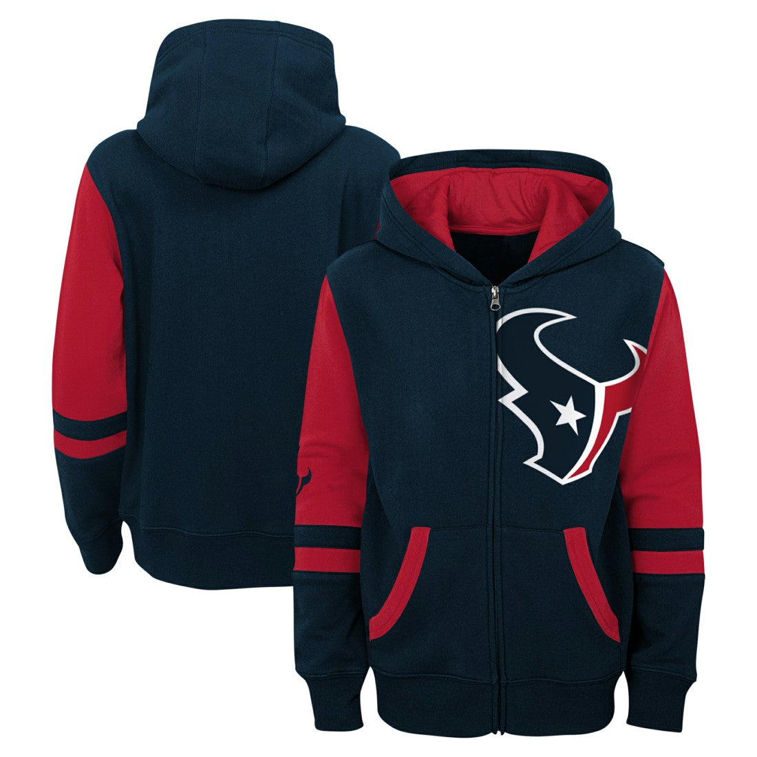 NFL Houston Texans Youth Stadium Color-Block Full-Zip Hoodie