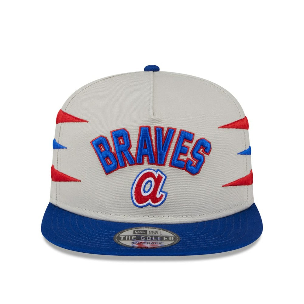 Atlanta Braves Iron Golfer Snapback Hat - Cream | New Era